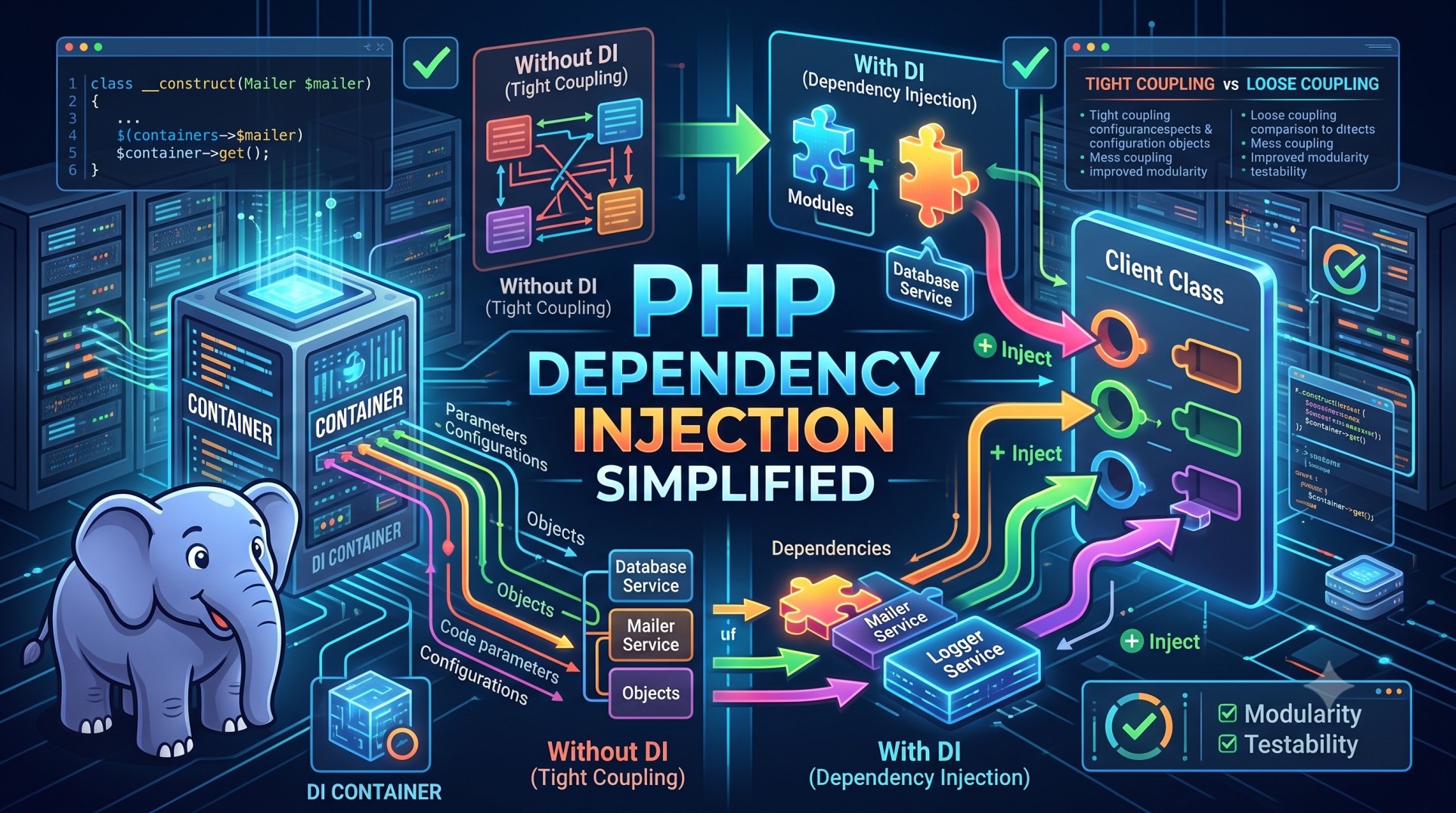 PHP Dependency Injection Simplified